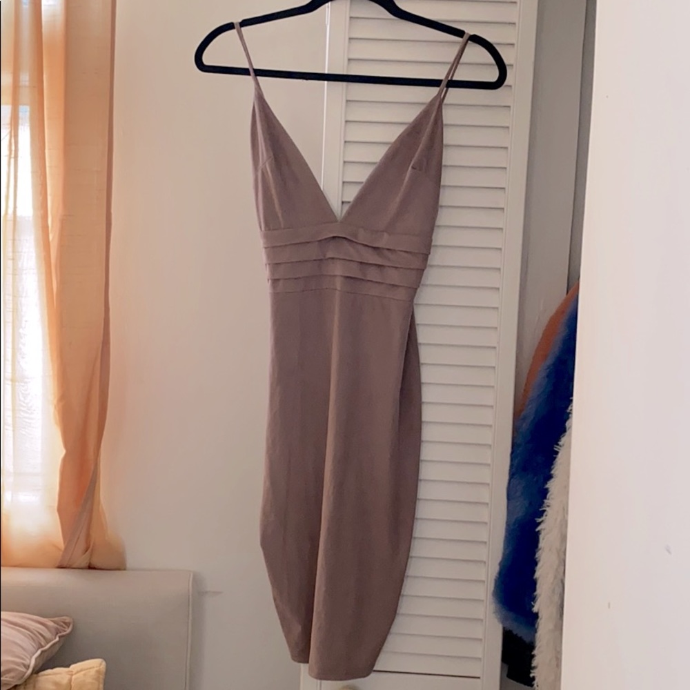 Bodycon mini with deep plunge front and back